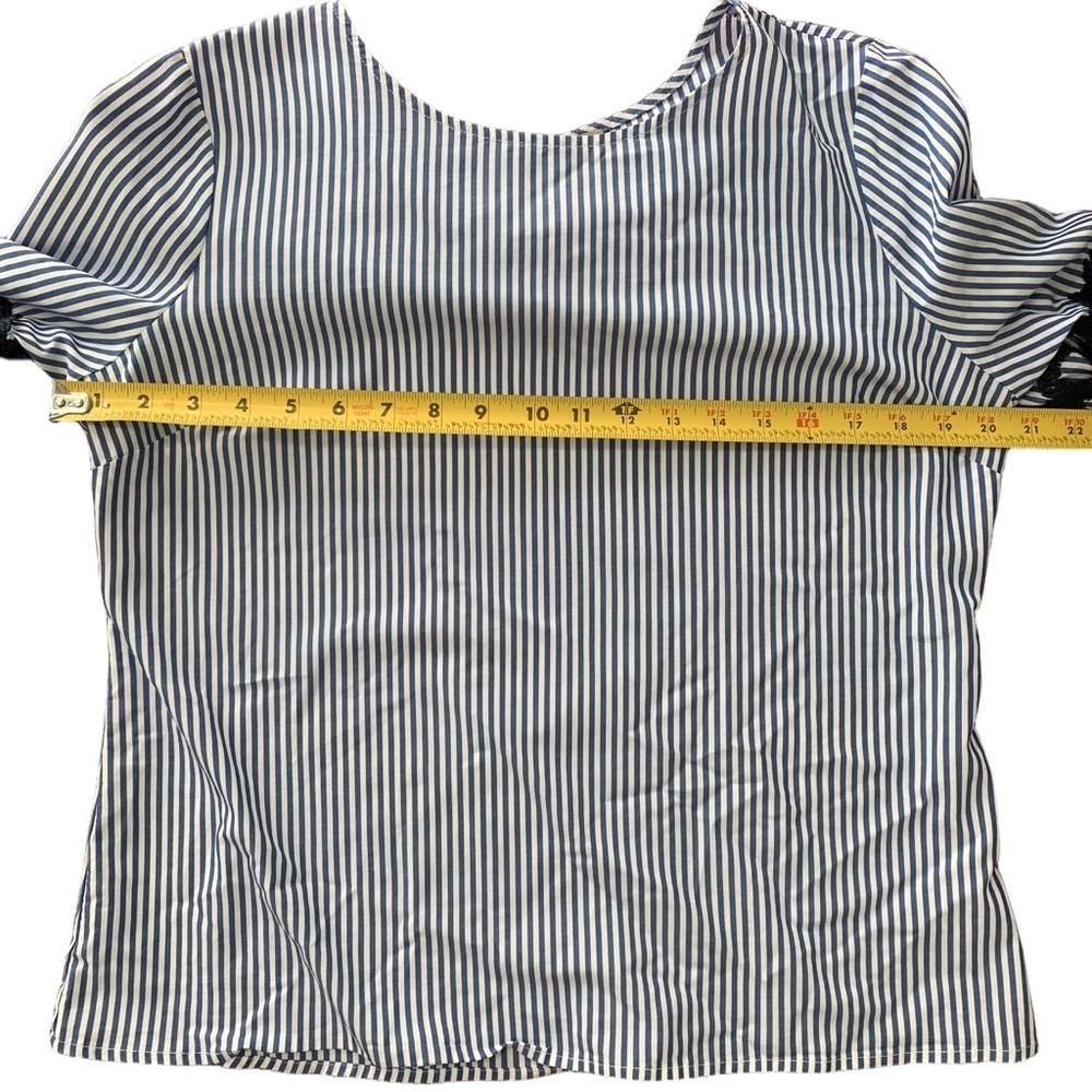 Como Vintage Striped Navy and White Long Sleeve Women's Top - Picture 6 of 7